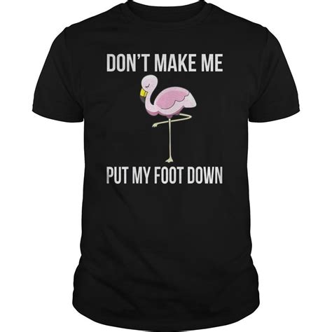 Funny Dont Make Me Put My Foot Down Pink Flamingo T Shirt Hoodie Tank Top Quotes