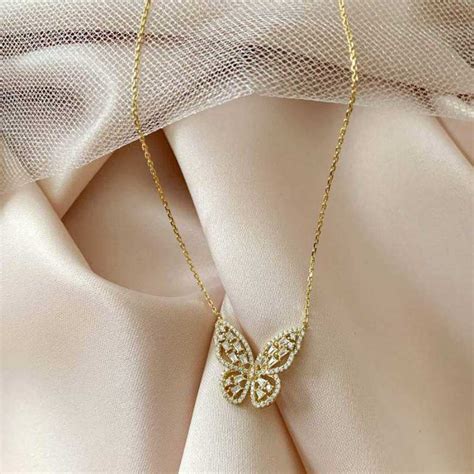 18k gold plated butterfly necklace jewelry