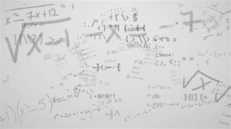 Digital Animation Mathematical Equations Formulas Floating White
