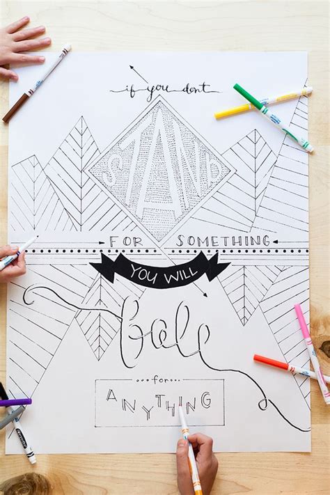 Modern Stand For Something Coloring Page Printable Capturing Joy With