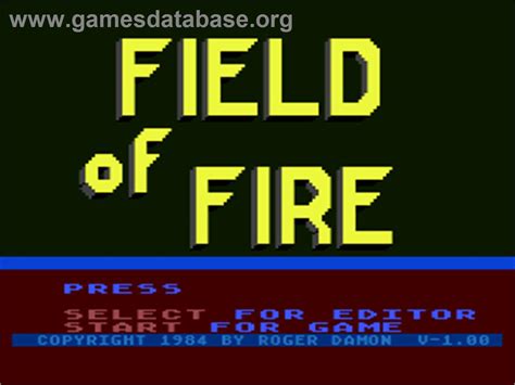 Field Of Fire Atari 8 Bit Artwork Title Screen