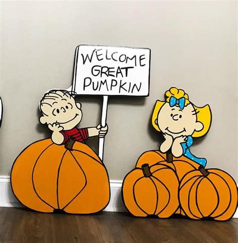 Welcome Great Pumpkin Yard Sign Linus And Sally Brown Peanuts Yard