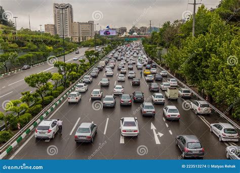 Tehran Iran April 16 2018 Traffic On Hemmat Expressway In Tehran