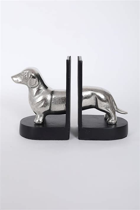 Silver Dachshund Dog Bookend Set Of 2 Design By Assemblage At Pernia