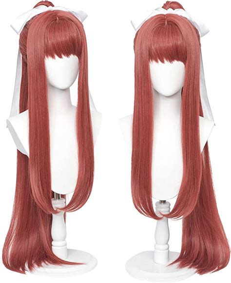 Uniquebe Monika Girl Wig Halloween Ddlc Cosplay Wig Doki Doki Literature Club Cosplay Wigs Women