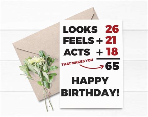 65th Birthday Card Printable Instant Download For Sixty Etsy In 2020