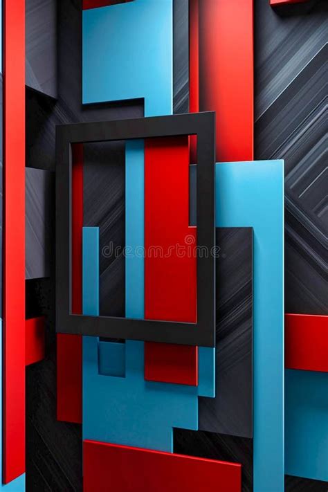 Abstract Red Blue And Black Wallpaper Generative Ai Stock Illustration