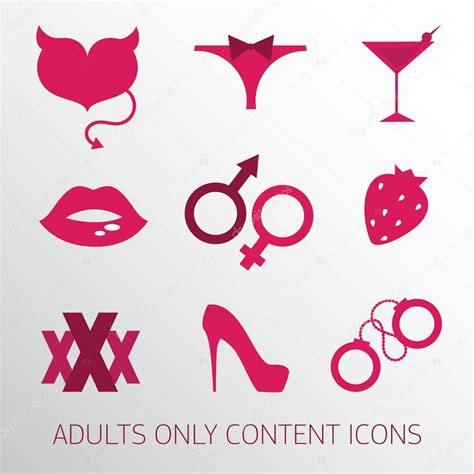 Sexy Icons Set For Adult Only Content — Stock Vector © Ghouliirina