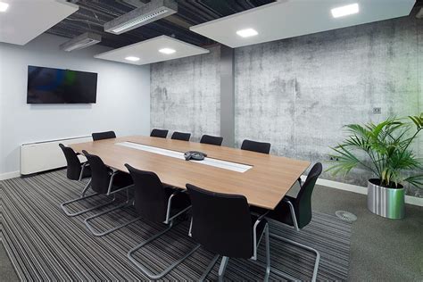 Modern Office Meeting Room With Concrete And Lighting Concrete Room