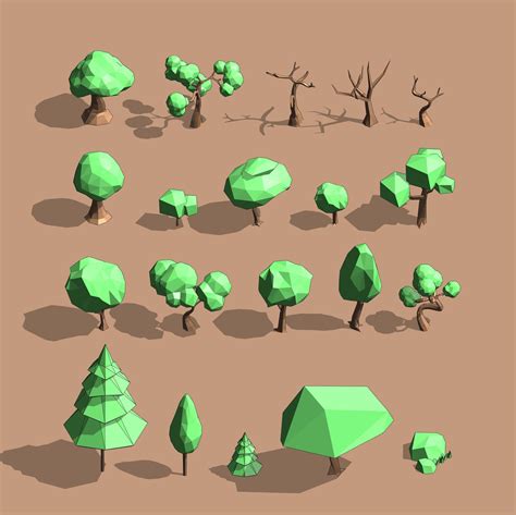 Revit 3d Cute Concept Trees 20 Trees Low Poly Revit Dynamo