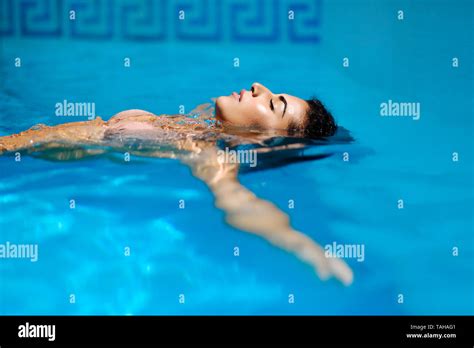 Beautiful Tanned Woman In Bikini Relaxing In Swimming Pool Stock Image My Xxx Hot Girl