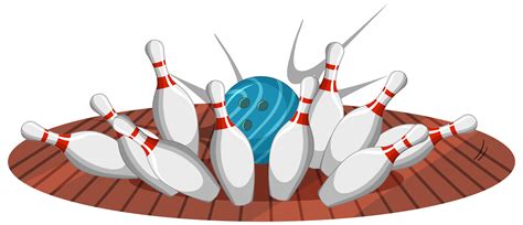Bowling Strike Cartoon Style Isolated On White Background