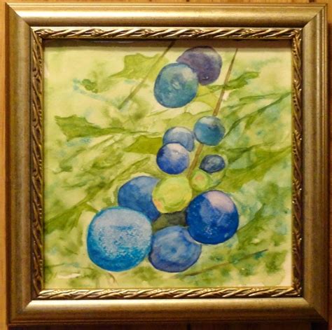 Martha S Blog Blueberries In Watercolor And Fabric