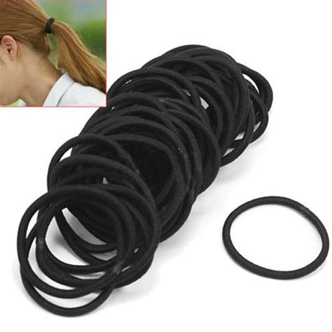 10pcs Girl Women Black Elastic Hair Ties Band Rope Ring Ponytail To
