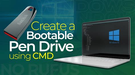 How To Create A Bootable Pen Drive Using Command Prompt Cmd Youtube