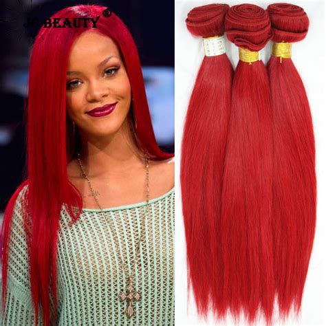 Hot Red Remy Human Hair Weave 6a Unprocessed Brazilian Hair Straight