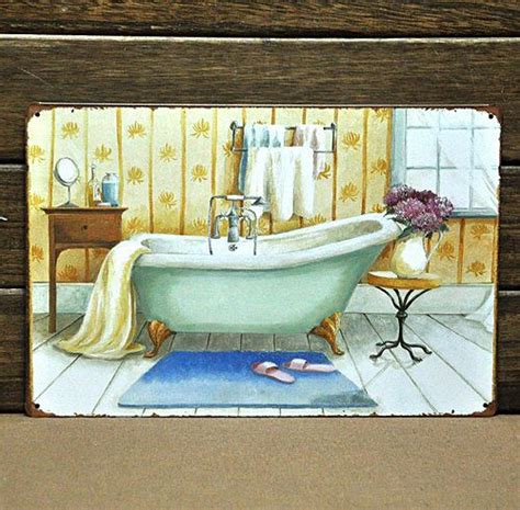 Painted this peaceful scene with the best boi's!  Mike86  Vintage Bathtub Metal signs wall Decorative ...
