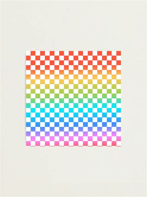 Rainbow Checkerboard Photographic Print By Misimichu Redbubble