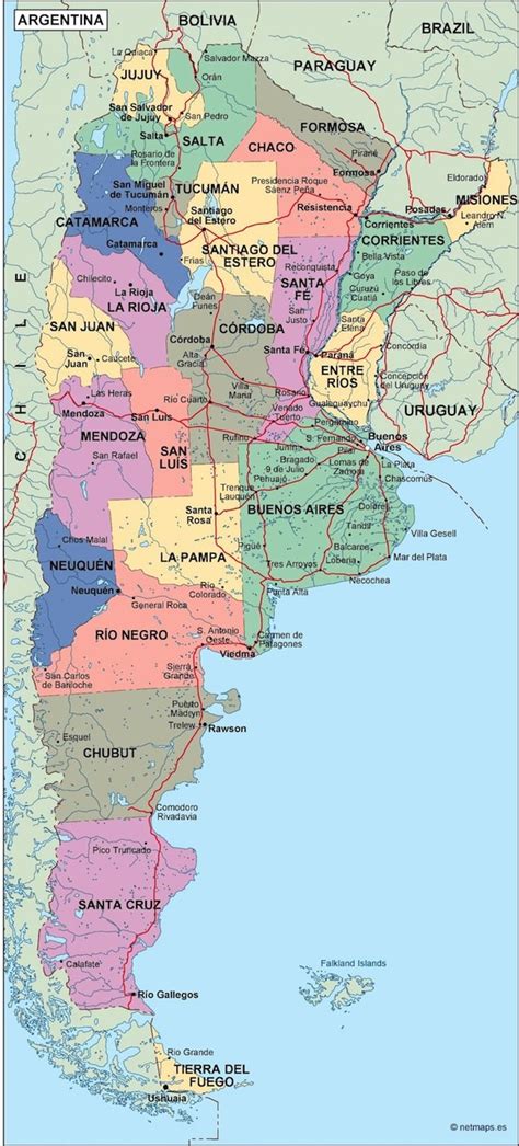 Argentina Political Map Eps Illustrator Map Vector Maps