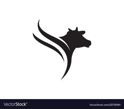 Cow Logo Template Icon Royalty Free Vector Image