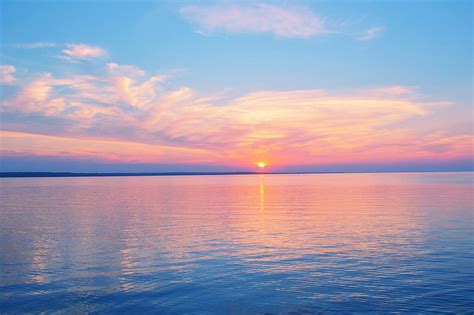 Hd Wallpaper Sunset Pastel Sky Lake Clouds Beach Finnish Water