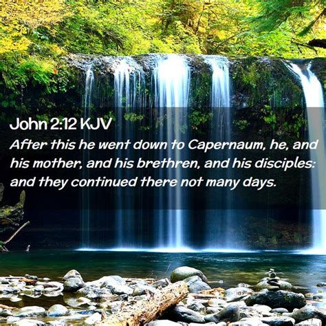 John 212 Kjv After This He Went Down To Capernaum He And His