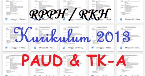 Dalam rpph di sebutkan kegiatan pembukaan yang nantinya akan di laksanakan pada kegiatan inti. RPPH PAUD Semester 2 Kurikulum 2013 Tema 5-8 (TK A) | RPPH ...