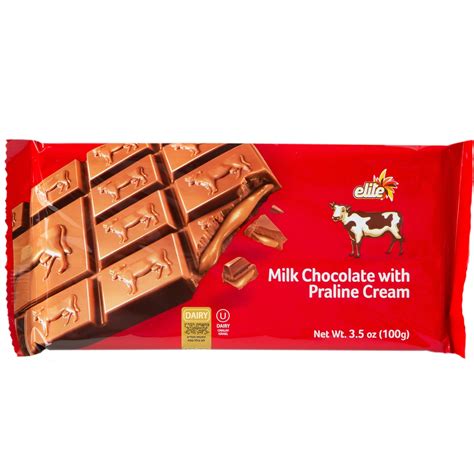 Elite Milk Chocolate Bar With Praline Cream • Elite Israeli Chocolates