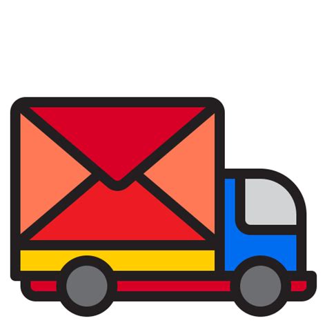Mail Truck Srip Lineal Color Icon