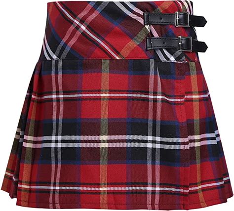 Alvivi Big Girls Plaids Pleated Tartan Skirt Billie Kilt Scottish