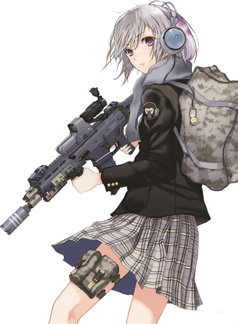 Anime Girl Fighter With Gun Png Download Anime Girl With Silver