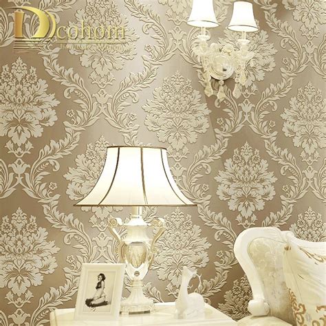 Luxury Modern Metallic 3d Damask Vinyl Wallpaper Wall Paper Bedroom