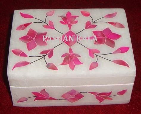 White Marble Stone Inlay Pill Box For Home Shape Rectangular Rs 30
