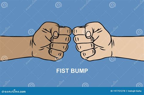 Two Fists Fist Bump Two Fists Hit Each Other Stock Vector