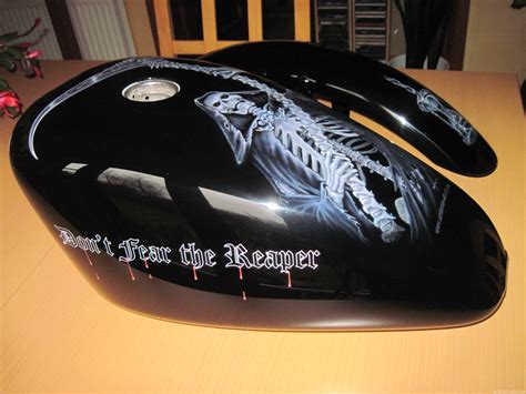 Customised Harley Sportster With Grim Reaper Airbrush Art