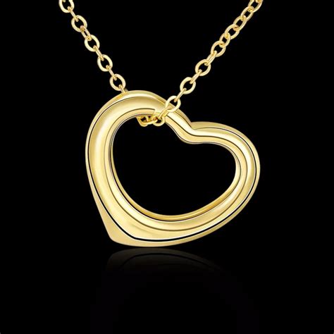 2017 new arrival noble gold plating heart shaped pendant necklaces fashion unique sunny jewelry