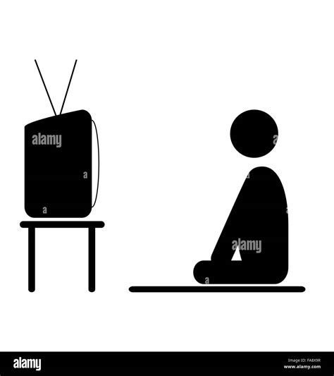 ver programa de tv hombre pictograma icono plano aislado en blanco imagen vector de stock alamy