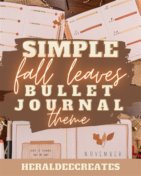 Simple Bullet Journal Fall Leaves Theme Heraldeecreates In 2021