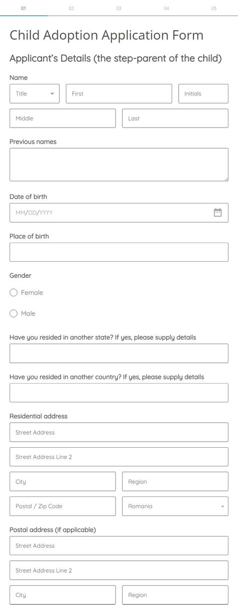 Child Adoption Application Form Template 123 Form Builder
