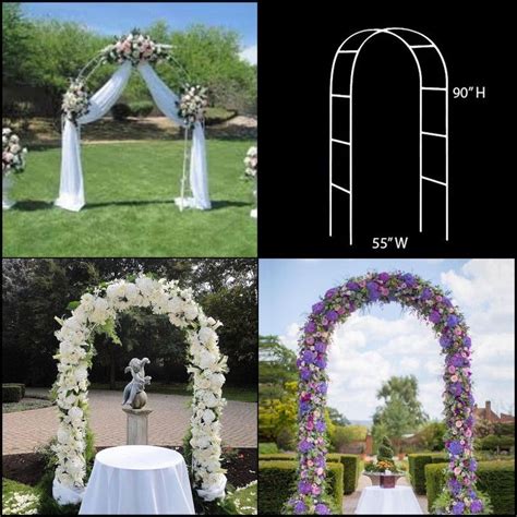 White Metal Wedding Arch Pergola Garden Backdrop Stand Flower Frame