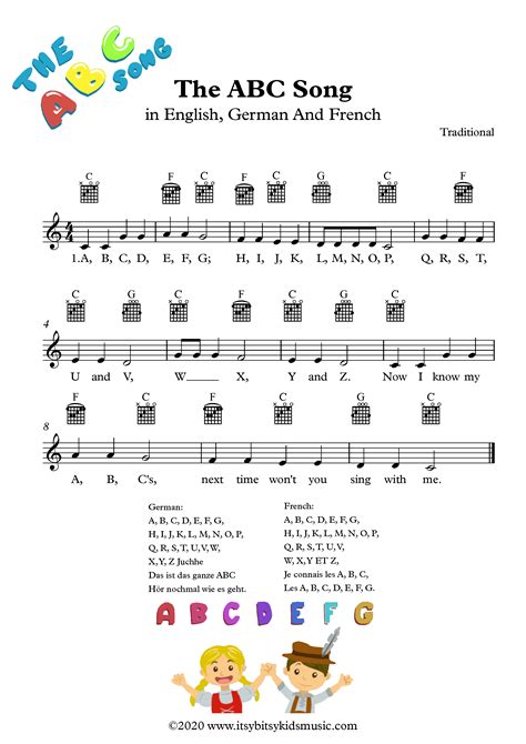 The Abc Song Sheet Music With Chords And Lyrics