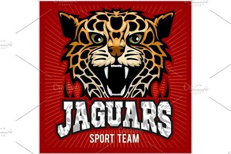 Sport Team Jaguar Wild Cat Panther Vector Illustration Red