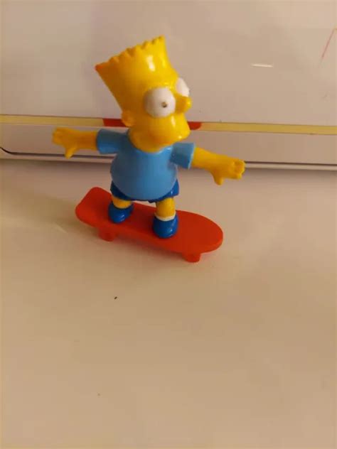 Vintage 1990 The Simpsons Bart Simpson On Red Skate Board Toy Figure 8
