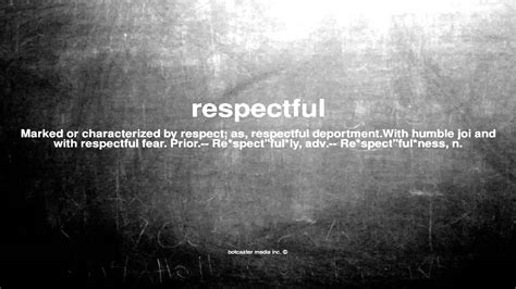 What Does Respectful Mean Youtube