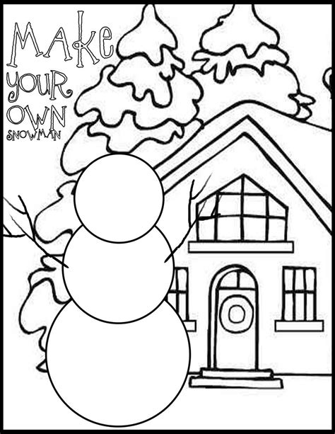 Free printable coloring worksheets for first grade color. Everyday Mom Ideas: Draw Your Own Snowman Coloring Page | Christmas coloring pages, Snowman ...