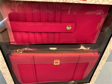 Lodis Olivia Pink Italian Leather Wristlet Wallet Combo New In Box Ebay