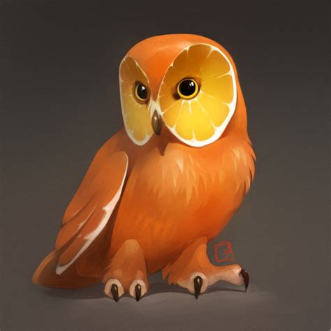 Orange Owl By Gaudibuendia On Deviantart Cute Animal Drawings Animal