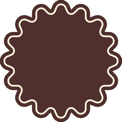Brown Wheel Circle Badge With White Border Brown Design Clipart