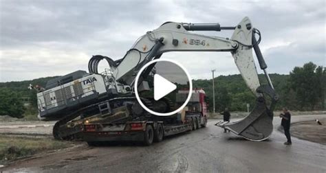 Transporting The 125 Tones Liebherr 984 Excavator By Side Fasoulas