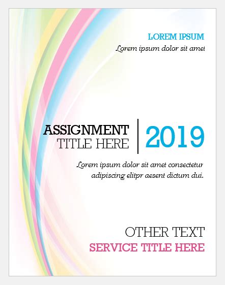 Assignment Cover Page Templates For Ms Word Word And Excel Templates